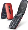Two red and black flip phones are shown against a white background. One phone is closed and the other is open, displaying the screen and keypad. Náhľad obrázku produktu
