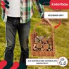 A person is holding a wicker basket filled with firewood. Náhľad obrázku produktu