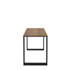 A table with a wooden top and black metal legs, presented on a white background. Produktbild-Vorschau
