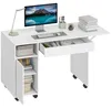 HOMCOM Rollbarer Computertisch klappbarer Schreibtisch mit Produktbild-Vorschau 1