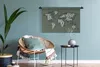 MuchoWow® Wandteppich Wandbehang Weltkarte - Grau - Weiß Produktbild-Vorschau 6