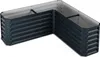 An L-shaped raised garden bed made of dark gray corrugated metal. Náhľad obrázku produktu