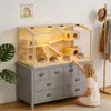 WISFOR Hamsterkäfig mit LED Leuchte, Kleintierhaus aus Produktbild-Vorschau 6