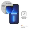 A close-up view of a smartphone screen protector being applied, with annotations highlighting its features. Anteprima dell’immagine prodotto