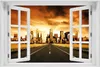 Wallario Wandbild mit Fenster-Illusion: Skyline am Ende der Produktbild-Vorschau 1