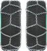 Two tires with snow chains attached, shown from the front. Produktbild-Vorschau
