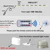 Diagrams illustrating the setup and operation of an LED light string. Produktbild-Vorschau
