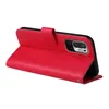 A red flip case for a smartphone, shown from the side with the cover open. Produktbild-Vorschau