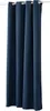 Four dark blue curtains hanging from a white rod. Produktbild-Vorschau