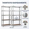 IvoQ Scaffali Set da 2 – 180 x 90 x 40 cm – Metallo zincato Anteprima dell’immagine prodotto 5