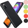 A black phone case is shown in the foreground, with a smartphone partially visible behind it. To the right, there are colored circles representing different color options for the case. Produktbild-Vorschau