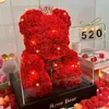 Oso de peluche rojo con rosas, oso de peluche romántico, Vista previa de la imagen del producto 3