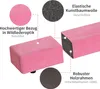 Close-up views and diagrams illustrating features of a pink balance beam. Produktbild-Vorschau