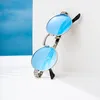 Sonnenbrille runde blaue Gläser Silber Retro Vintage Produktbild-Vorschau 4