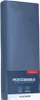 A folded blue bedsheet is presented upright against a light gray background. Produktbild-Vorschau