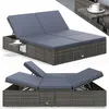 CASARIA® Sonnenliege 2 Personen mit Klapptisch 7cm Auflagen Produktbild-Vorschau 1