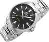 A close-up, angled view of a Casio Edifice watch with a black dial and stainless steel band. Produktbild-Vorschau
