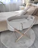 BOHO Handgefertigter Babykorb mit Ständer - Creme Produktbild-Vorschau 4