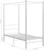 vidaXL Posteľ s baldachýnom biela kovová 90x200 cm Náhľad obrázku produktu 5