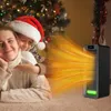 A mother and child in Christmas hats are near a heater emitting warm air. Voir les images du produit