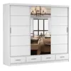 Schwebetürenschrank Kleiderschrank 250 cm Weiß/Weiß matt Produktbild-Vorschau 4