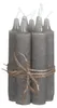 Stabkerze 7er Set, Rustikale Tafelkerze, 11 x 2cm GRAU Produktbild-Vorschau 1