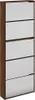 vidaXL Scarpiera con specchio 5 scomparti rovere marrone Anteprima dell’immagine prodotto 1