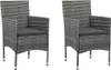 vidaXL 3-tlg. Garten-Essgruppe Grau Poly Rattan und Produktbild-Vorschau 5