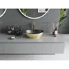 Mexen Elza Aufsatzwaschbecken 40 x 33 cm, Schwarz matt/gold Produktbild-Vorschau 3