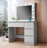 Aga Coiffeuse blanc mat avec miroir, 12 ampoules LED et 4 Voir les images du produit 7