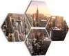 DEQORI Glasbilder 4-tlg 100x70 cm 'New York City Skyline' Produktbild-Vorschau 1
