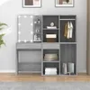 A modern vanity set with integrated storage and LED lighting. Produktbild-Vorschau