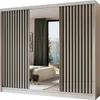Moderner Kleiderschrank Schwebetürenschrank mit Spiegel und Produktbild-Vorschau 1