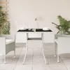 The Living Store Gartentisch mit Glasplatte Weiß 80x80x75 Produktbild-Vorschau 4