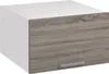 A single kitchen cabinet with a wood-grain drawer front and a silver handle against a white background. Produktbild-Vorschau