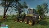 A logging machine is shown in a forest clearing, cutting down a tree. Náhled obrázku produktu