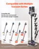 A vacuum stand with multiple vacuum cleaners and accessories displayed, along with text indicating compatibility. Produktbild-Vorschau