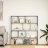 vidaXL Regał szary Sonoma 132x29x141,5 cm Materiał Podgląd zdjęcia produktu 3