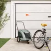 vidaXL Cani da rimorchio per biciclette grigio tessuto Anteprima dell’immagine prodotto 2