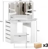 CLIPOP Schminktisch, Eckschminktisch, 114x55x140cm 3 Produktbild-Vorschau 7