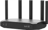 A studio shot of a black and gray Wi-Fi 6 router with four antennas. Anteprima dell’immagine prodotto