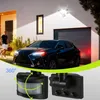A man walks towards a house with a car parked in front, illuminated by an LED spotlight. Produktbild-Vorschau