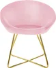 A pink velvet chair with a gold metal frame. Náhľad obrázku produktu