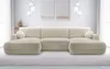 AX LIVING Canapé d'angle avec fonction sommeil Beige Peoni Voir les images du produit 1