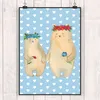 Mr. & Mrs. Panda Bild Bären mit Blumenkranz DIN A2 - Blau Produktbild-Vorschau 2