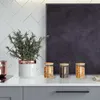 Relaxdays Vorratsgläser mit Bambusdeckel, 3er Set, eckige Produktbild-Vorschau 5
