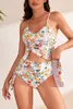 Dámský tankini se stylizovanými řasenými květy, plavkové Náhled obrázku produktu 4