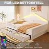 Kinderbett 140×200 cm, mit Lichtleiste, Schubladen, Produktbild-Vorschau 3