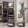 COSTWAY Armoire à bijoux pivotante à 360°, armoire à glace, Voir les images du produit 2