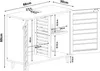 A technical drawing with dimensions of a bathroom cabinet. Podgląd zdjęcia produktu